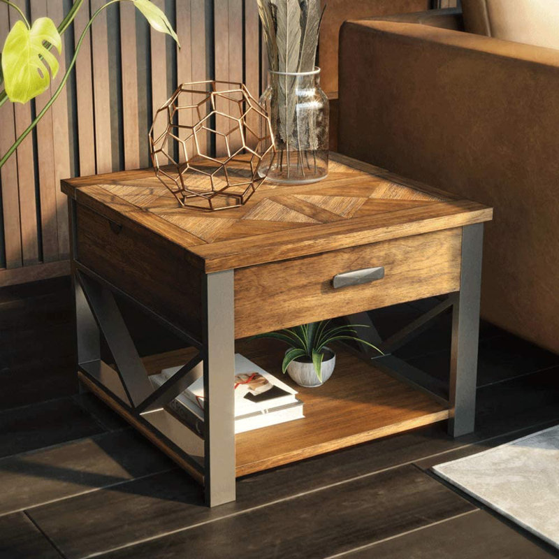 AGEWEED End Table with Storage and BuiltIn Outlets Wayfair